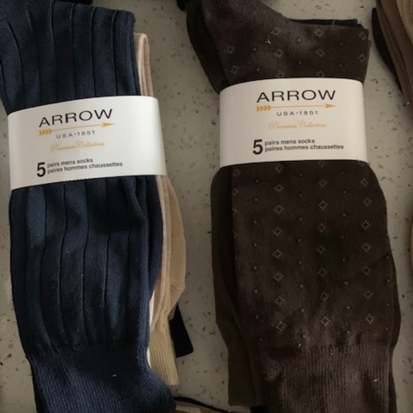 Arrow USA 1851 Premium Collection 5 Pair Socks Men’s (Shoe Size 7-12) Assorted - Picture 3 of 12